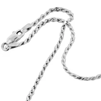 Sterling Silver 16” Diamond-Cut Rope Chain