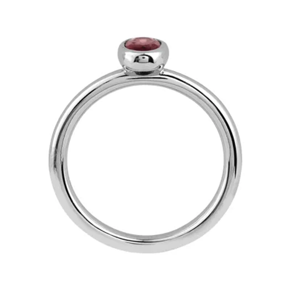 Personally Stackable Oval Genuine Garnet Ring