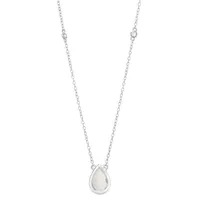 Womens Lab Created White Opal Sterling Silver Pendant Necklace