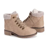 Muk Luks Womens Hiker Denali Stacked Heel Winter Boots