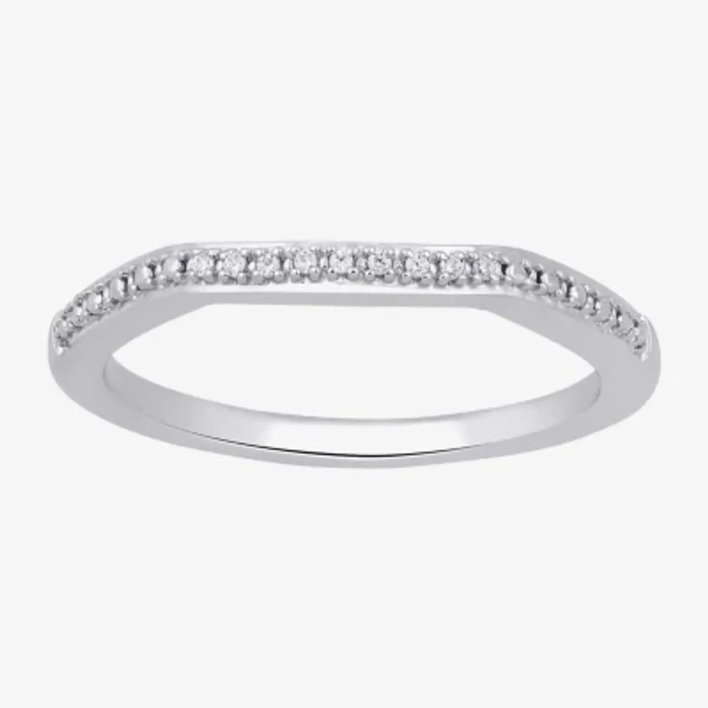 Surrounded by Love Diamond Accent Natural White Sterling Silver Wedding Band