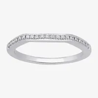 Surrounded by Love Diamond Accent Natural White Sterling Silver Wedding Band