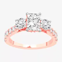 Love Lives Forever (H-I / Si1-Si2) Womens CT. T.W. Lab Grown White Diamond 10K Gold 3-Stone Engagement Ring