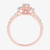 Love Lives Forever (H-I / Si1-Si2) Womens CT. T.W. Lab Grown White Diamond 10K Gold Oval 3-Stone Engagement Ring