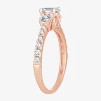 Love Lives Forever (H-I / Si1-Si2) Womens CT. T.W. Lab Grown White Diamond 10K Gold Oval 3-Stone Engagement Ring