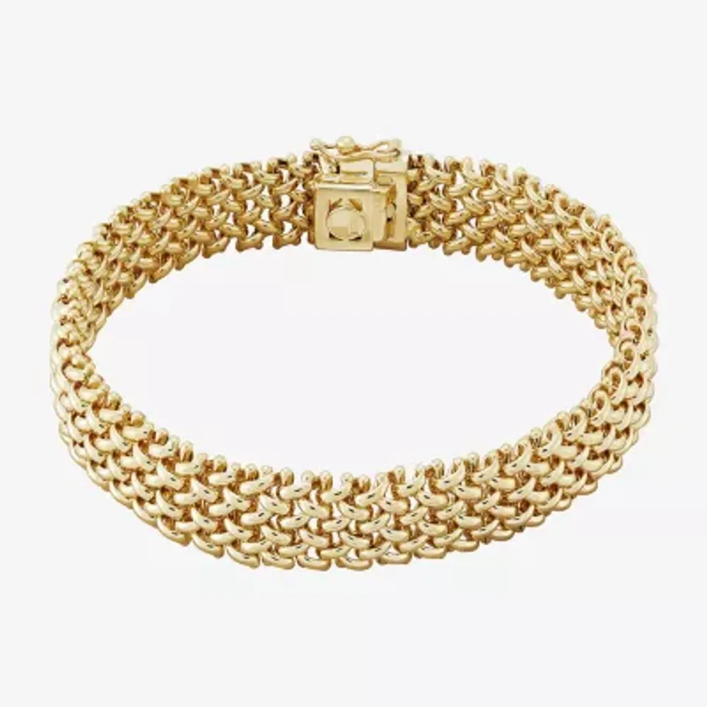 Made in Italy 14K Gold 7.5 Inch Solid Link Link Bracelet