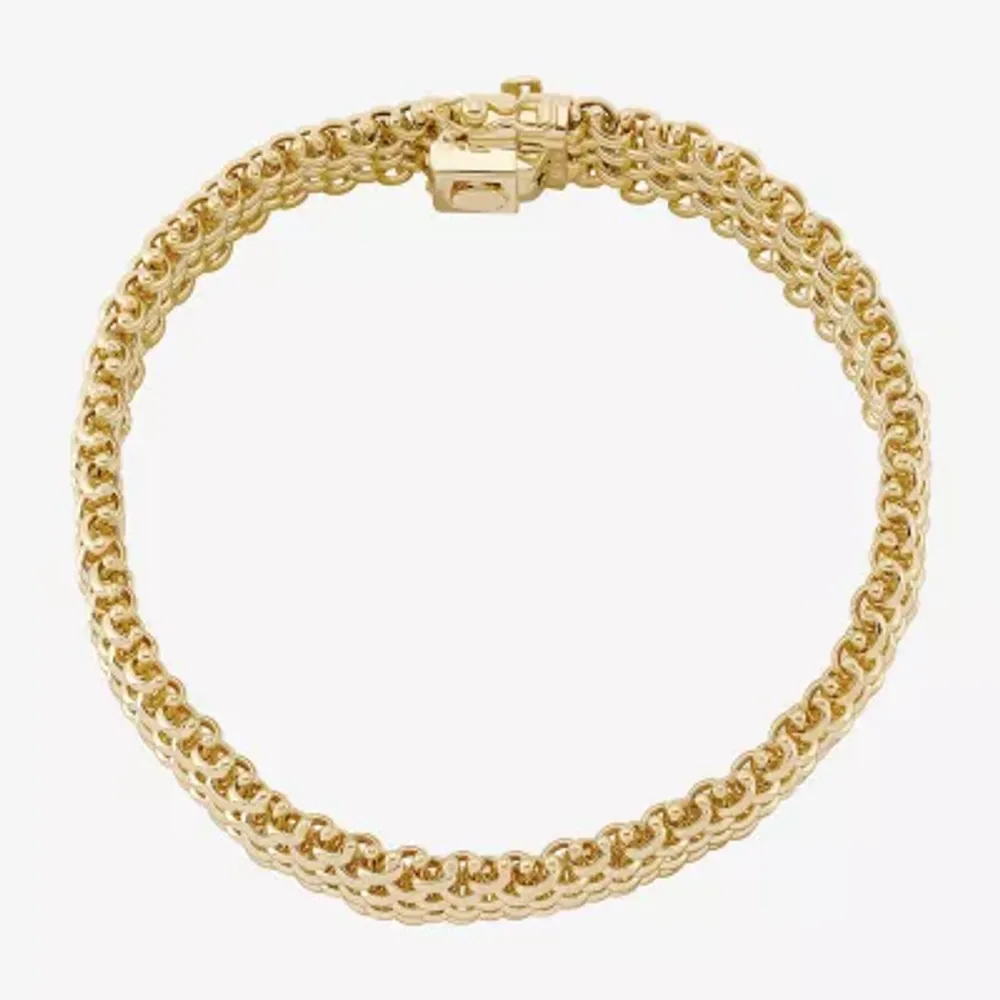 Made in Italy 14K Gold 7.5 Inch Solid Link Link Bracelet