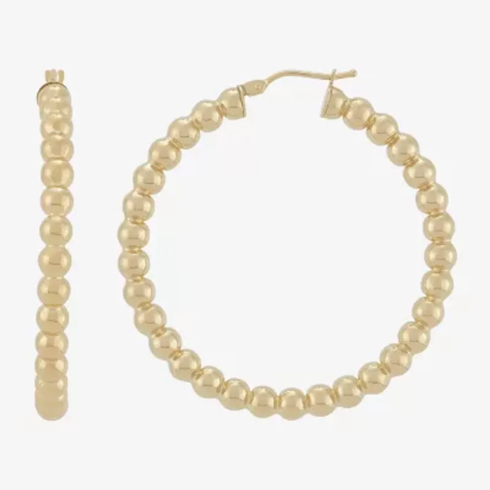 Made in Italy Womens 14K Gold 30mm Round Hoop Earrings