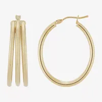 Made in Italy 14K Gold 30mm Round Hoop Earrings