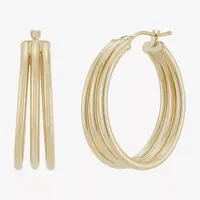 Made in Italy 14K Gold 30mm Round Hoop Earrings