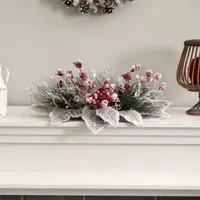 Nearly Natural Snowy Magnolia Berry Christmas Tabletop Decor