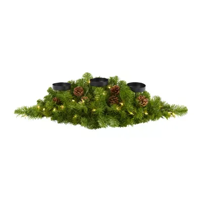 Nearly Natural 30in. Pine With Lights And Pine Cones Lighted Christmas Tabletop Decor