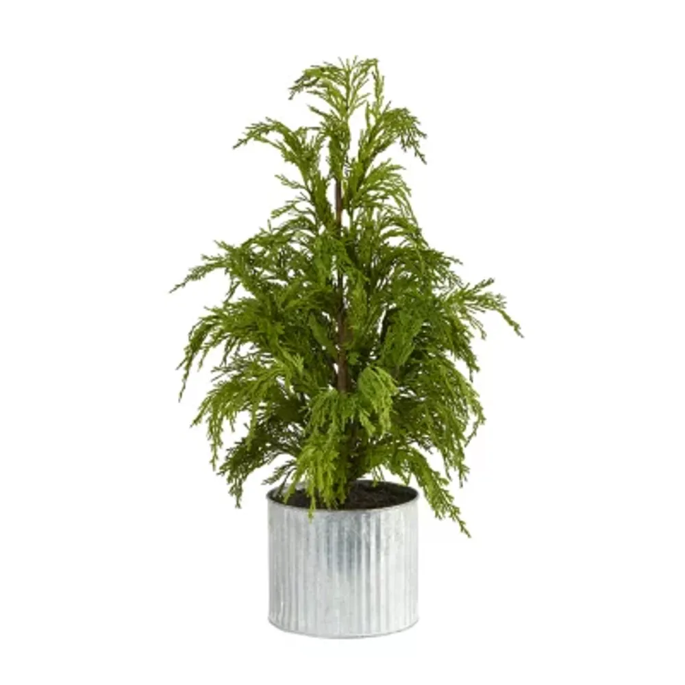 Nearly Natural 20" Cedar Pine Natural Look In Decorative Planter Pine Christmas Tree