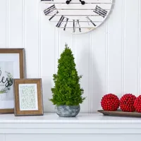 Nearly Natural 18" Cypress Cone In Decorative Planter Christmas Tree