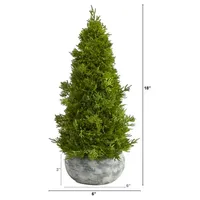 Nearly Natural 18" Cypress Cone In Decorative Planter Christmas Tree