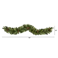 Nearly Natural 6ft. 50 Clear Led Lights And Pine Cones Pre-Lit Indoor Christmas Garland