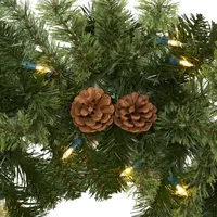 Nearly Natural 6ft. 50 Clear Led Lights And Pine Cones Pre-Lit Indoor Christmas Garland