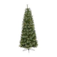 Nearly Natural 6 1/2 Foot Cashmere Slim Pine With 660 Bendable Branches And 350 Warm White Lights Pre-Lit Christmas Tree