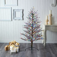 Nearly Natural Foot Frosted Berry Twig With Bendable Branches And Multicolored Gum Ball Led Lights Pre-Lit Christmas Tree