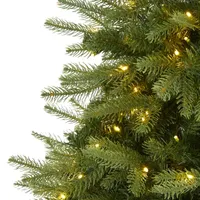 Nearly Natural 5 Foot Natural Look Fir With 1054 Bendable Branches And 350 Clear Led Lights Pre-Lit Christmas Tree