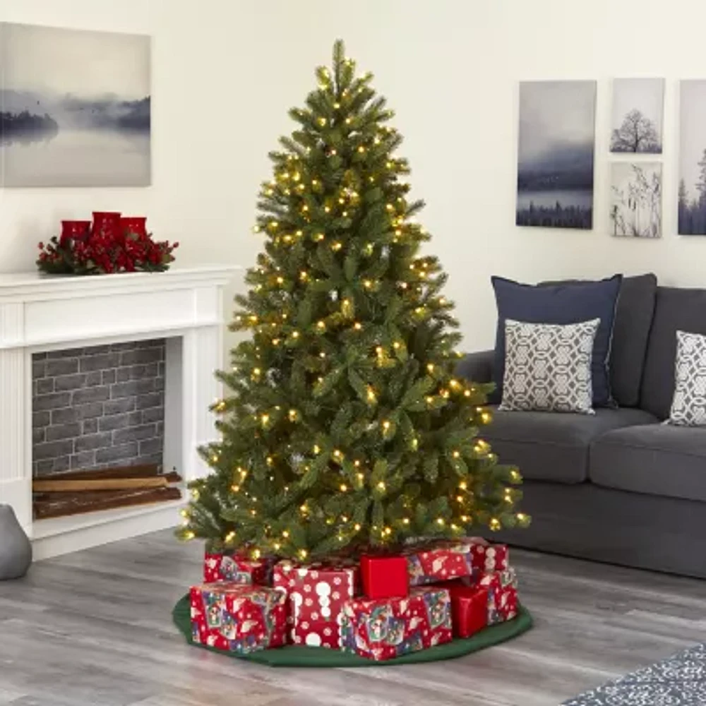 Nearly Natural 6 Foot Natural Look Spruce With 350 Led Lights Pre-Lit Christmas Tree