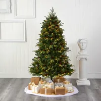 Nearly Natural 6 Foot Pre-Lit Spruce Christmas Tree