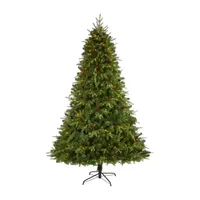 Nearly Natural 8 Foot Natural Look Spruce With Pine Cones And 550 Clear Led Lights Pre-Lit Christmas Tree