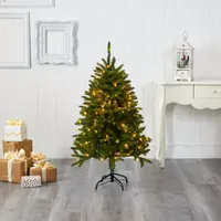 Nearly Natural 4 Foot Natural Look Spruce With 150 Clear Led Lights Pre-Lit Christmas Tree