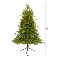 Nearly Natural 5 Foot Fir With 250 Clear Led Lights Pre-Lit Christmas Tree