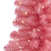 Nearly Natural 2 Foot With 72 Bendable Branches And 35 Led Lights Pre-Lit Pink Christmas Tree