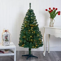 Nearly Natural 4 Foot Northern Tip Pine With 100 Clear Led Lights Pre-Lit Christmas Tree