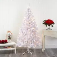 Nearly Natural 6 Foot White Pine With 680 Bendable Branches And 250 Clear Led Lights Pre-Lit Christmas Tree