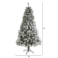 Nearly Natural 6 Foot West Virginia Flocked Fir Christmas Tree