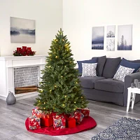 Nearly Natural 5 Foot Fir With 150 Led Lights Pre-Lit Christmas Tree