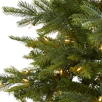 Nearly Natural Foot North Carolina Spruce With Bendable Branches And Clear Lights Pre-Lit Christmas Tree