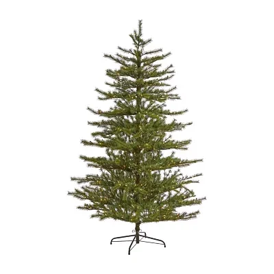 Nearly Natural 7 Foot Mountain Pine With 1762 Bendable Branches And 450 Clear Lights Pre-Lit Christmas Tree