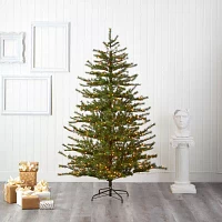 Nearly Natural 7 Foot Mountain Pine With 1762 Bendable Branches And 450 Clear Lights Pre-Lit Christmas Tree