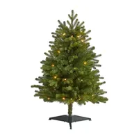 Nearly Natural 3 Foot Washington Fir With 50 Clear Lights Pre-Lit Christmas Tree