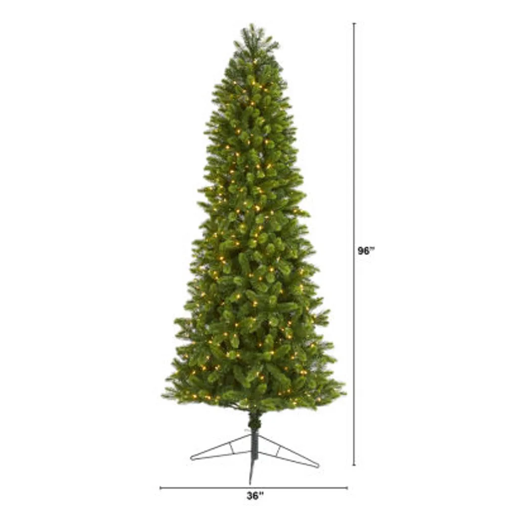 Nearly Natural 8 Foot Spruce With 1294 Bendable Branches And 600 Warm White (Multifunction) Led Lights Pre-Lit Christmas Tree