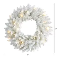 Nearly Natural 18" Spruce Indoor Pre-Lit Christmas Wreath