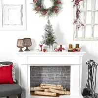 Nearly Natural 2 Foot Frosted Fir With Pinecones In Decorative Planter Pre-Lit Christmas Tree