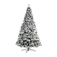 Nearly Natural 10 Foot West Virginia Flocked Fir With 1680 Tips And 800 Clear Led Lights Pre-Lit Christmas Tree