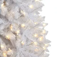 Nearly Natural 10 Foot White Fir With 2420 Bendable Branches And 800 Warm White Led Lights Pre-Lit Christmas Tree