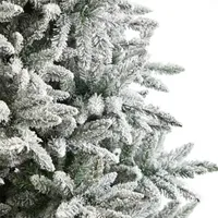 Nearly Natural 8 Foot West Virginia Flocked Spruce With 1856 Bendable Branches And 600 Clear Lights Pre-Lit Christmas Tree