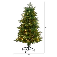Nearly Natural 4 Foot South Carolina Fir With 752 Bendable Branches And 250 Clear Lights Pre-Lit Christmas Tree