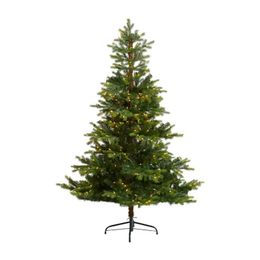 Nearly Natural 6 Foot North Carolina Spruce With 631 Bendable Branches And 350 Clear Lights Pre-Lit Christmas Tree