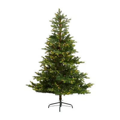 Nearly Natural 6 Foot North Carolina Spruce With 631 Bendable Branches And 350 Clear Lights Pre-Lit Christmas Tree