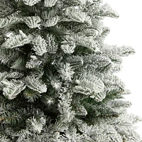 Nearly Natural 4 Foot North Carolina Flocked Fir With 779 Bendable Branches And 250 Warm White Lights Pre-Lit Christmas Tree