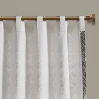 INK+IVY Mila 50"W X 84"L Cotton Printed With Chenille Detail And Lining Light-Filtering Rod Pocket Single Curtain Panel