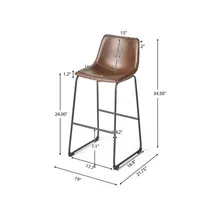 Cedric 2-pc. Counter Height Upholstered Bar Stool